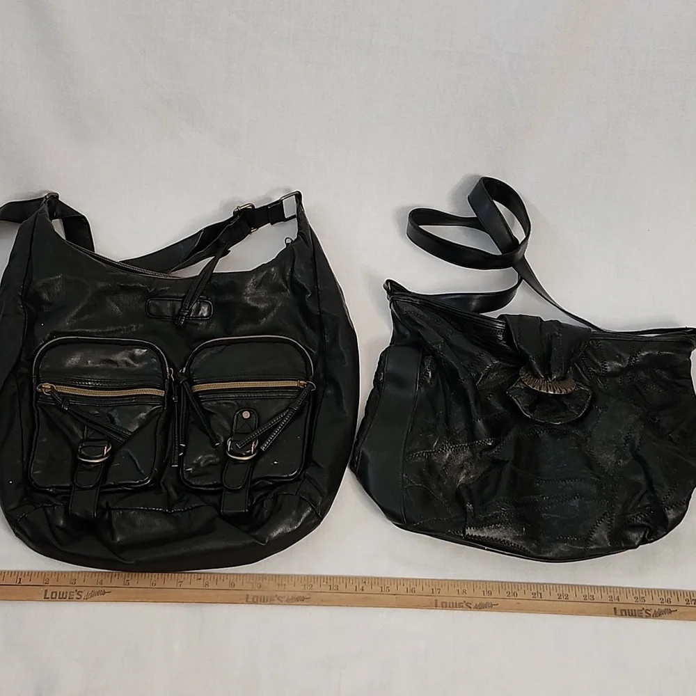 MultiSac Burgundy Handbag W/ Two Black Hobo Bags